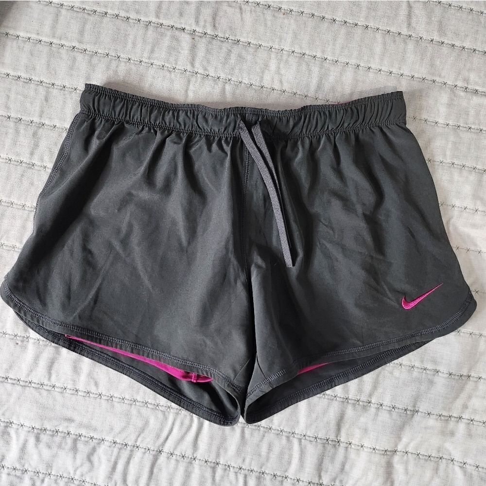 Nike gray and hot pink women's shorts